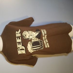 BEER T Shirt Brown Size M Adult Theme Frosty Mug